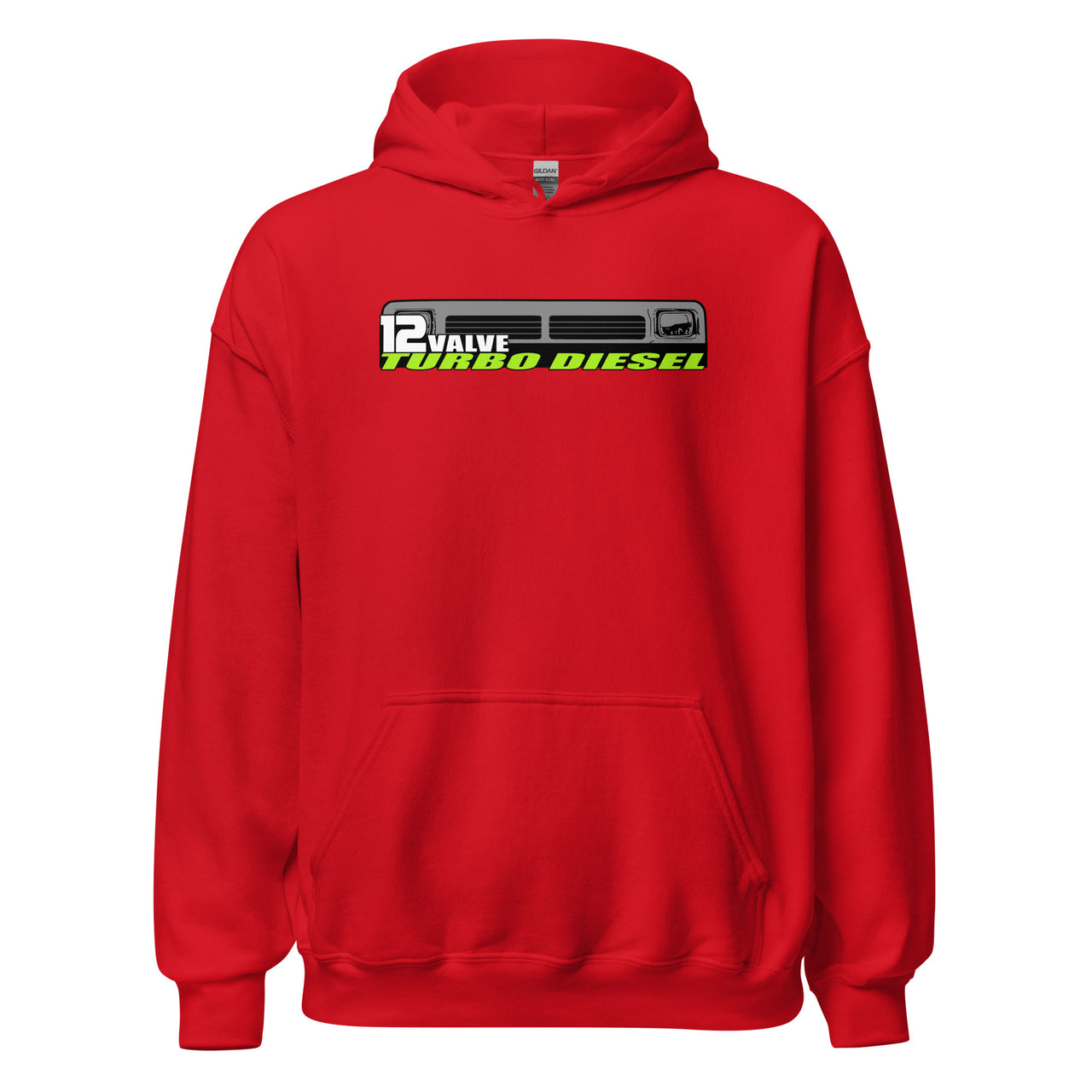 First Gen 12 Valve Diesel Truck Hoodie Sweatshirt in red