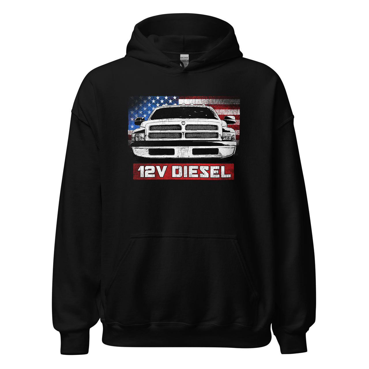 12v 5.9 2nd Gen Truck Hoodie in black