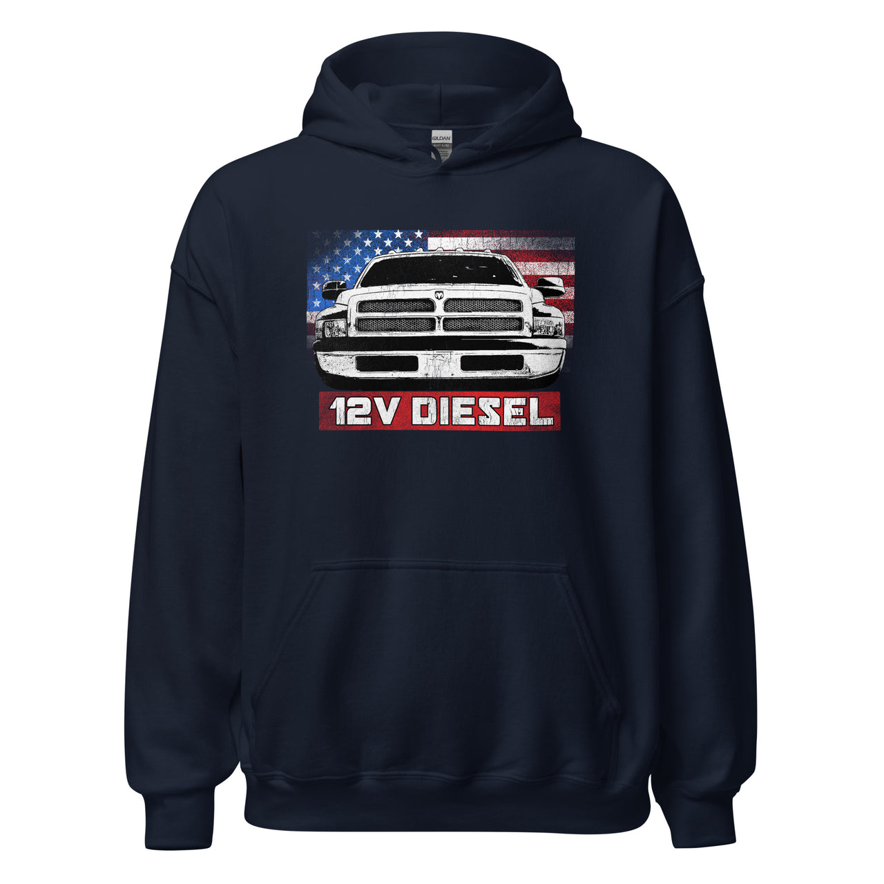 12v 5.9 2nd Gen Truck Hoodie in navy