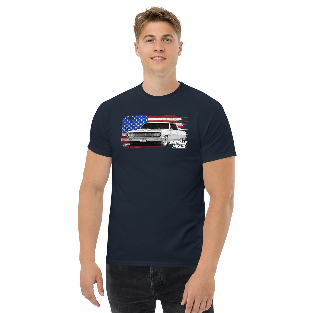 1964 Chevelle T-Shirt With American Flag