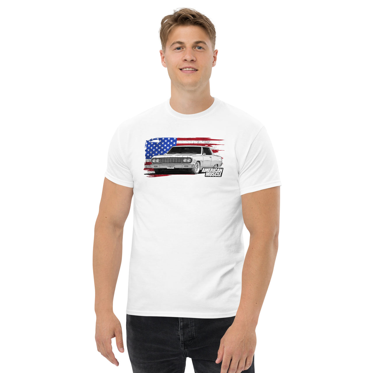 1964 Chevelle T-Shirt With American Flag