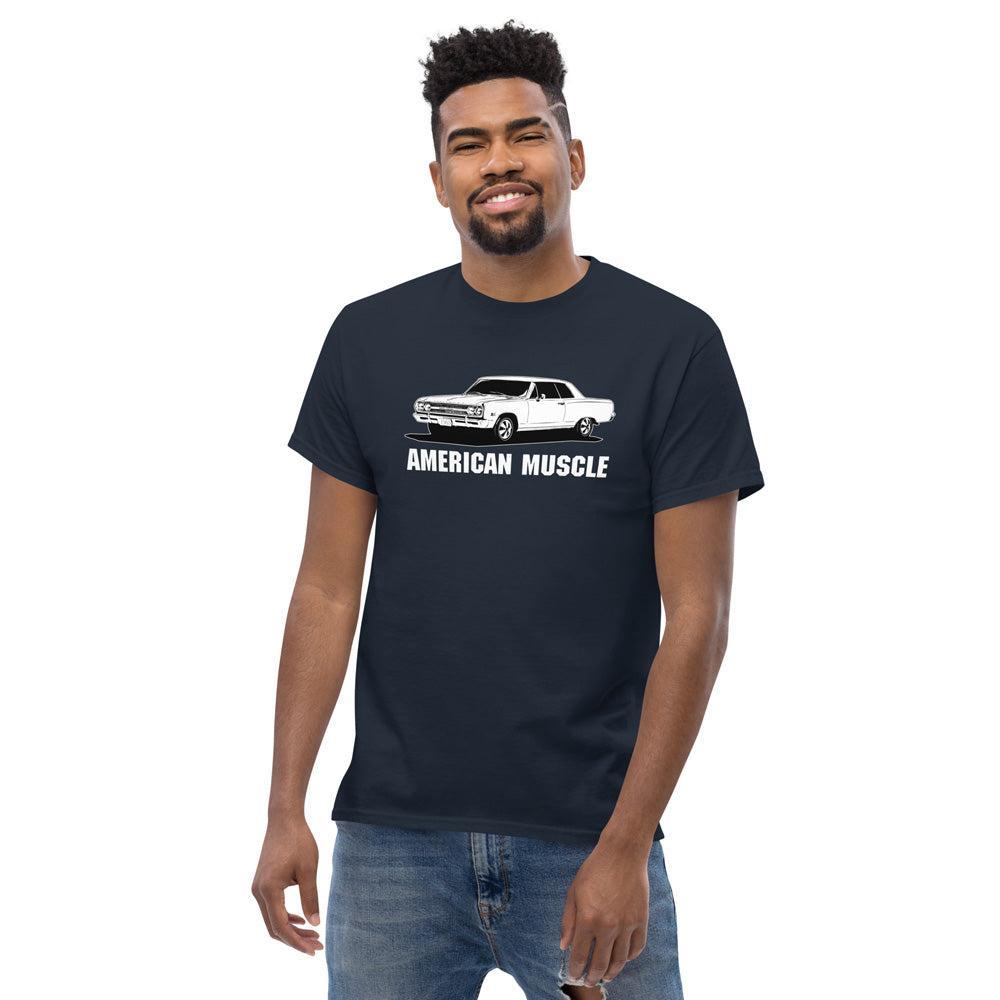 1965 chevelle malibu t-shirt modeled in navy