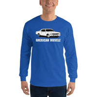 Thumbnail for man modeling 1966 Chevelle Long Sleeve T-Shirt in royal