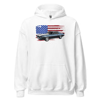 Thumbnail for 69 Camaro Hoodie With American Flag Background-In-White-From Aggressive Thread