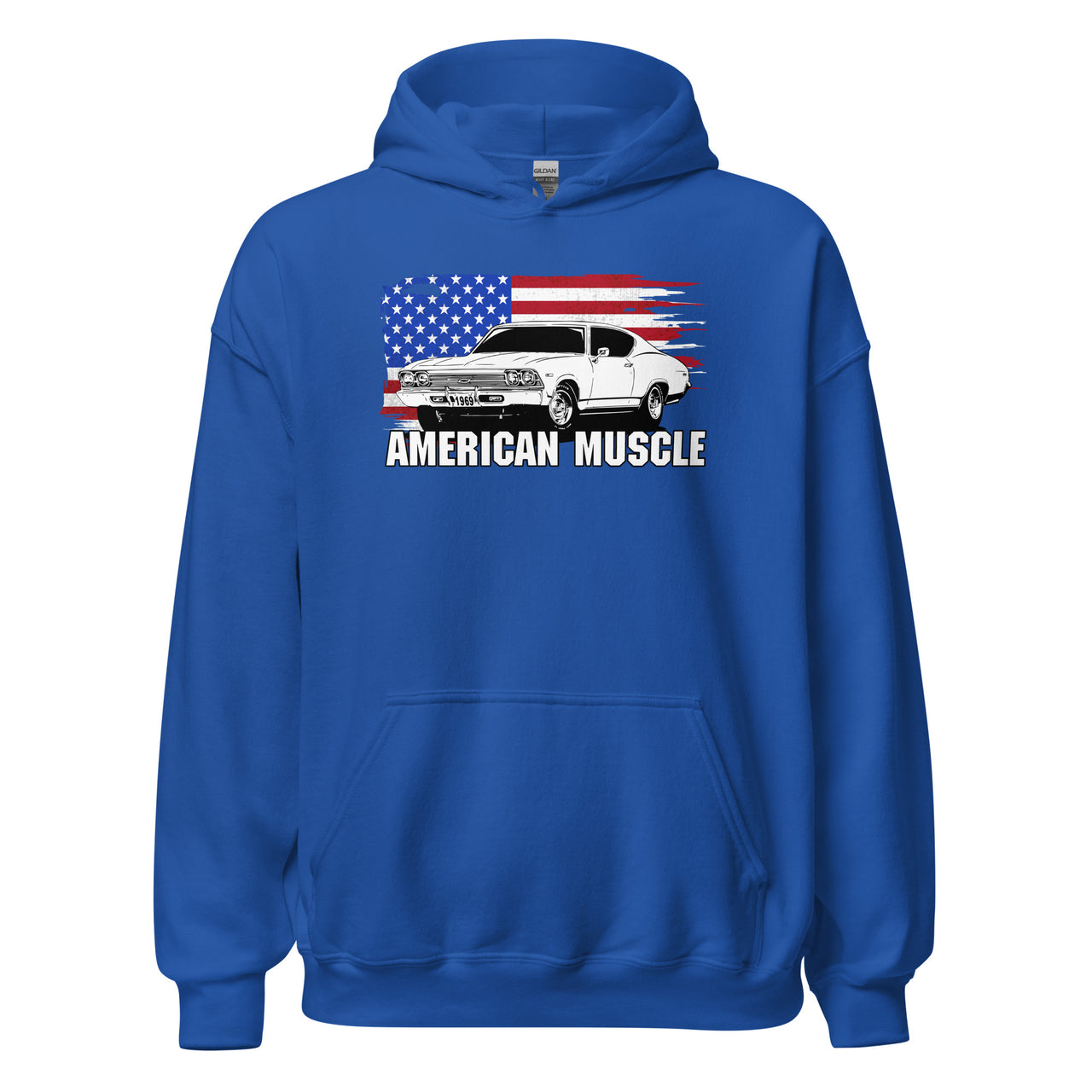1969 Chevelle Car Hoodie Sweatshirt in royal