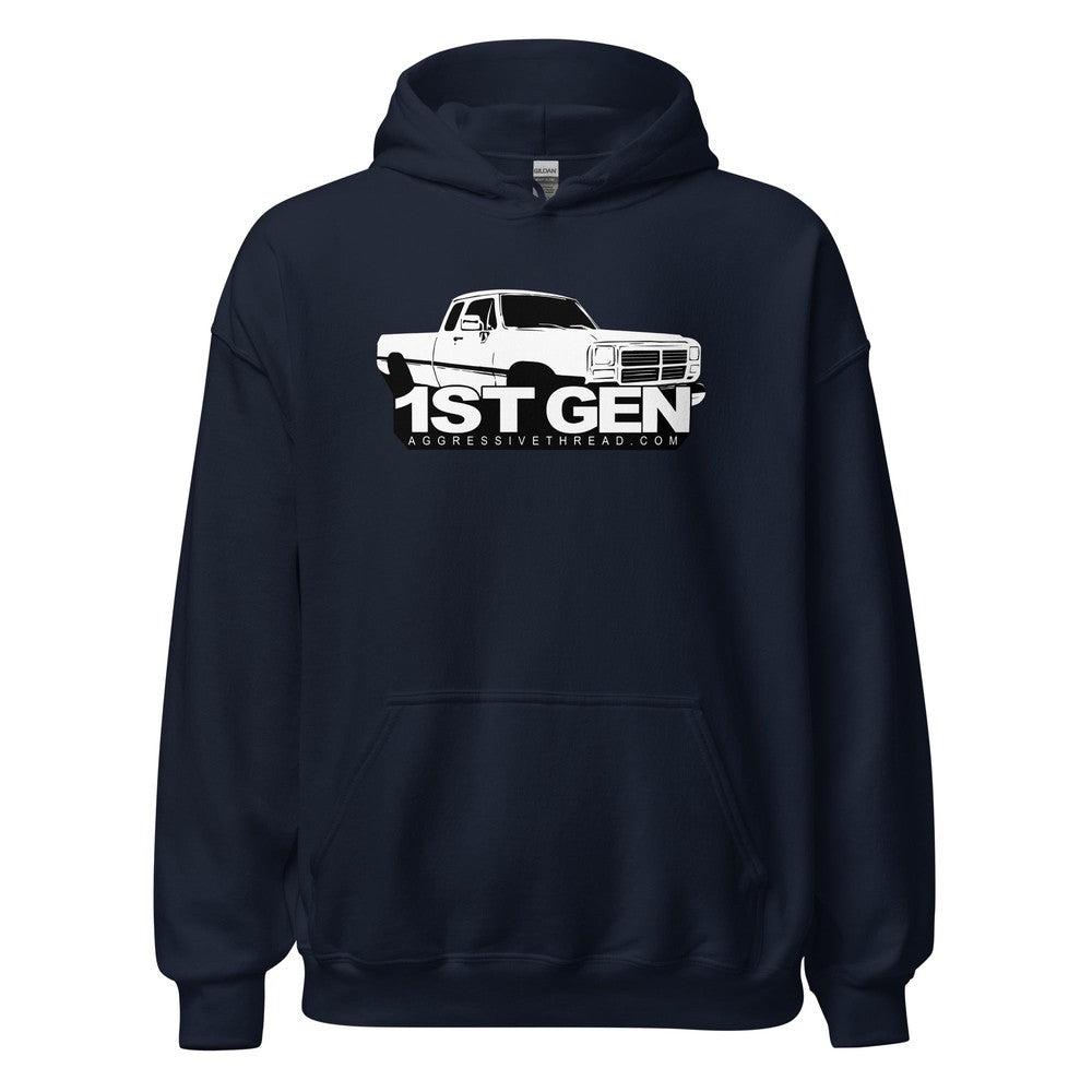 1st Gen dodge ram Truck Hoodie Sweatshirt in navy