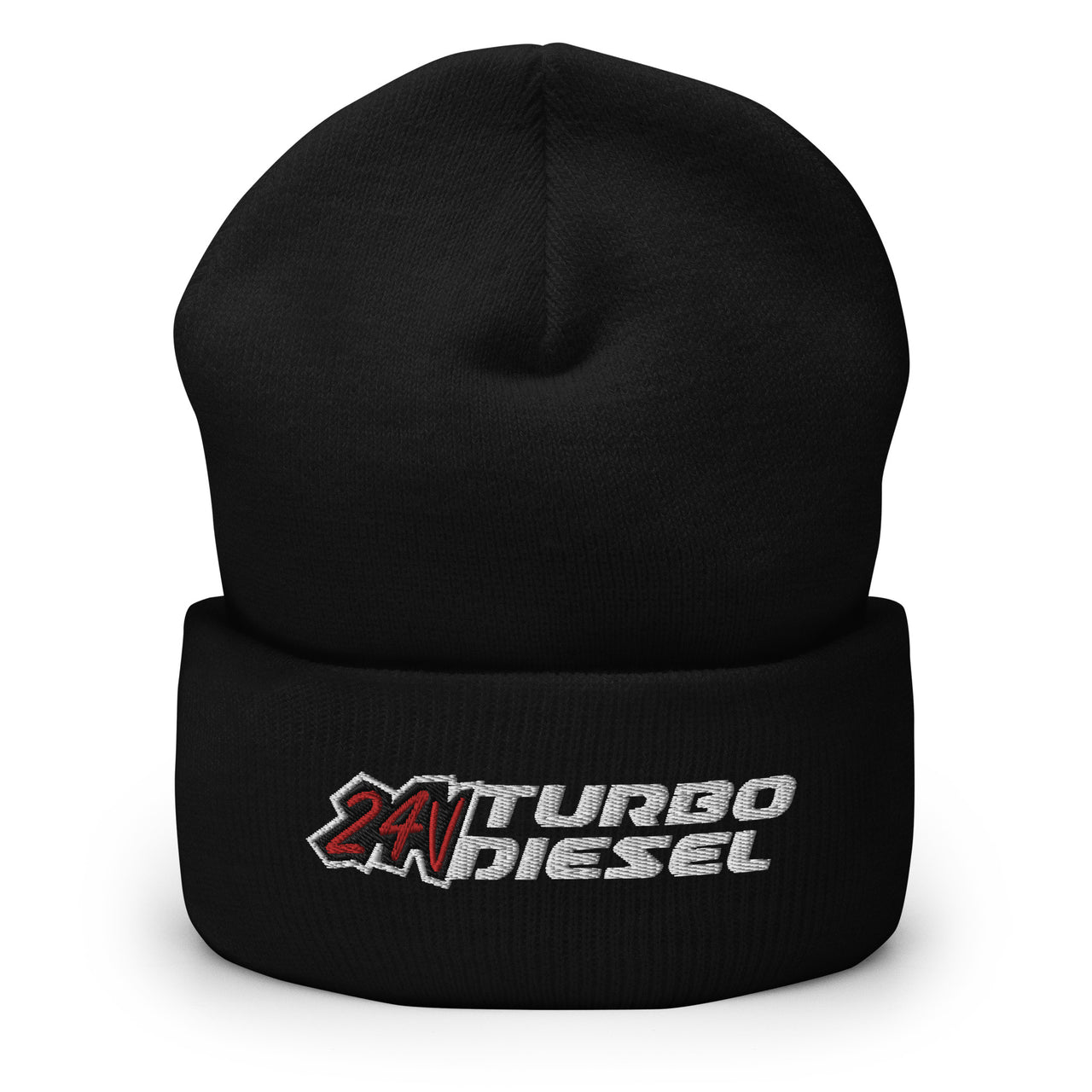 24 Valve 5.9 Diesel Winter Hat Cuffed Beanie-In-Black-From Aggressive Thread