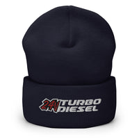 Thumbnail for 24 Valve 5.9 Diesel Winter Hat Cuffed Beanie-In-Navy-From Aggressive Thread