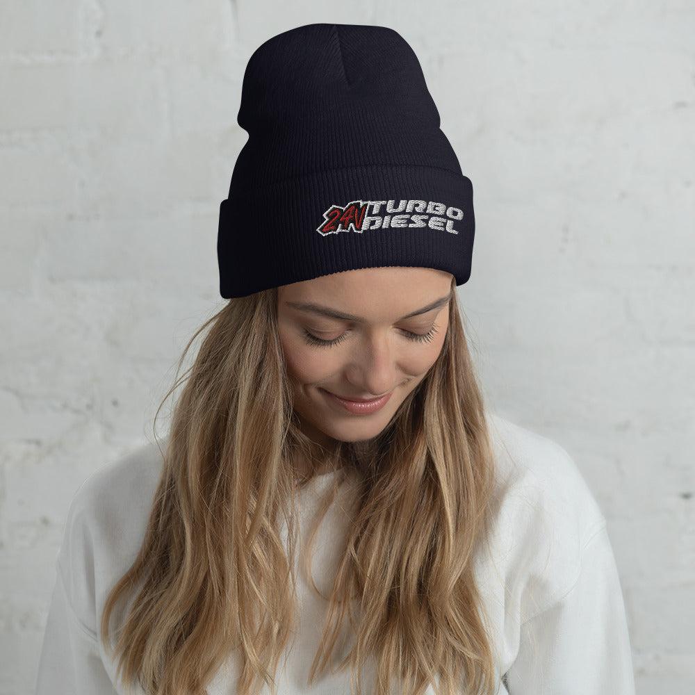 24 Valve 5.9 Diesel Winter Hat Cuffed Beanie-In-Black-From Aggressive Thread