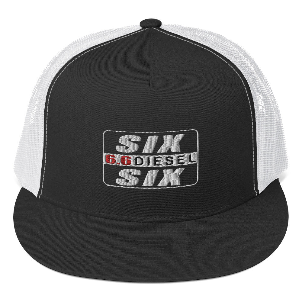 Duramax Trucker hat in black and white