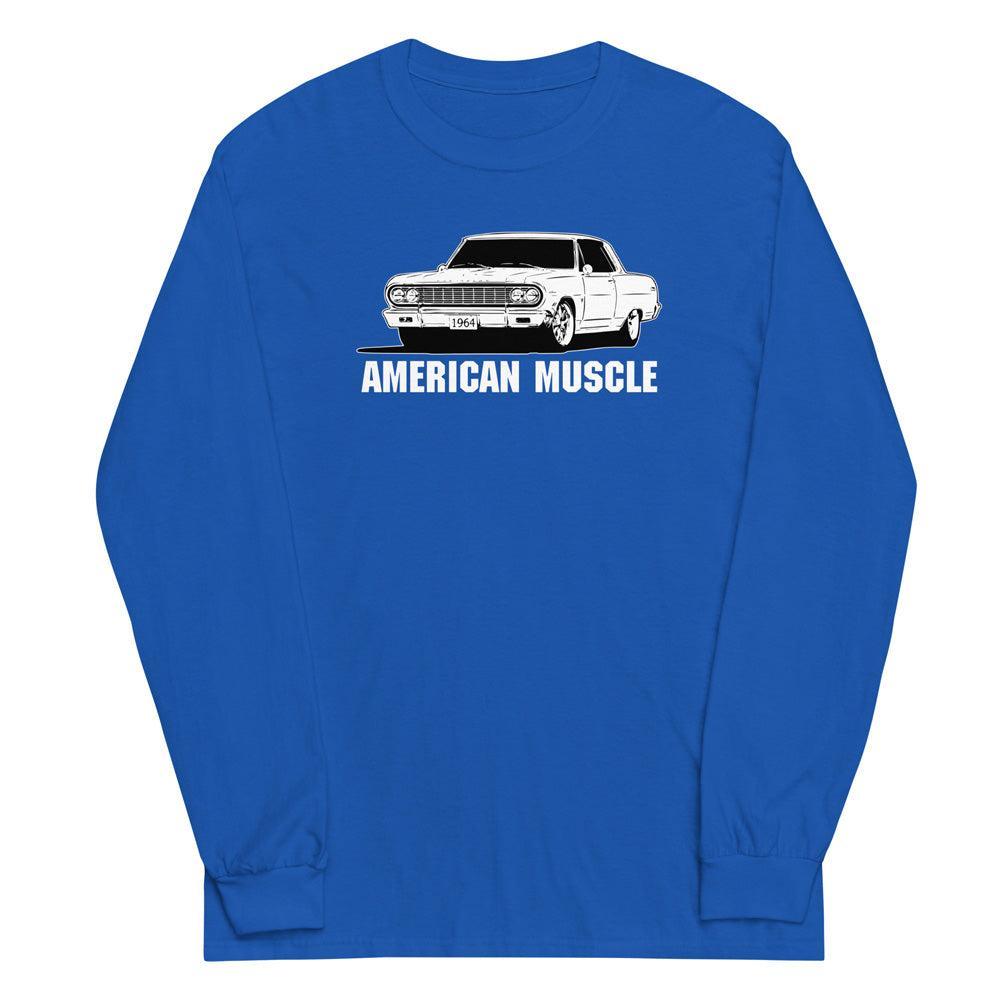 1964 chevelle malibu long sleeve shirt in royal
