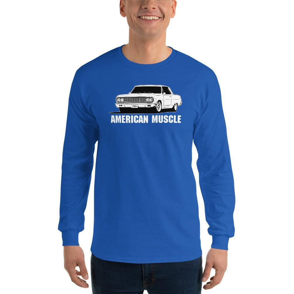 1964 chevelle malibu long sleeve shirt in royal