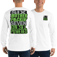 Thumbnail for 6.7 Powerstroke or ram diesel truck long sleeve shirt modeled in white