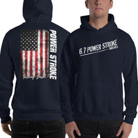 Thumbnail for 6.7 Powerstroke Hoodie Power Stroke Sweatshirt - Burning Diesel-In-Black-From Aggressive Thread