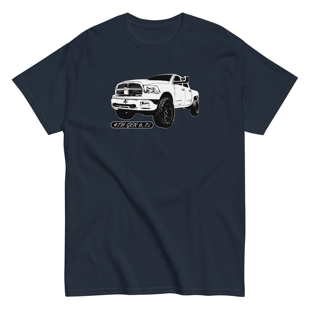 4TH Gen 6.7l Diesel Truck T-Shirt in navy