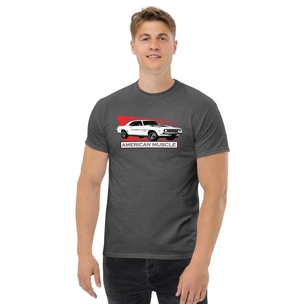 1st Gen 1969 Camaro T-Shirt modeled in grey