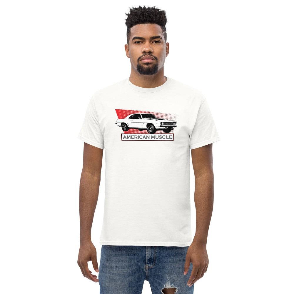 1st Gen 1969 Camaro T-Shirt modeled in white