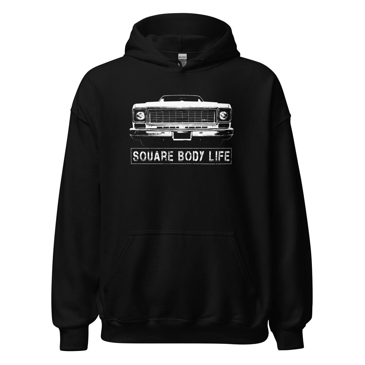 73-75 Square Body Hoodie in black
