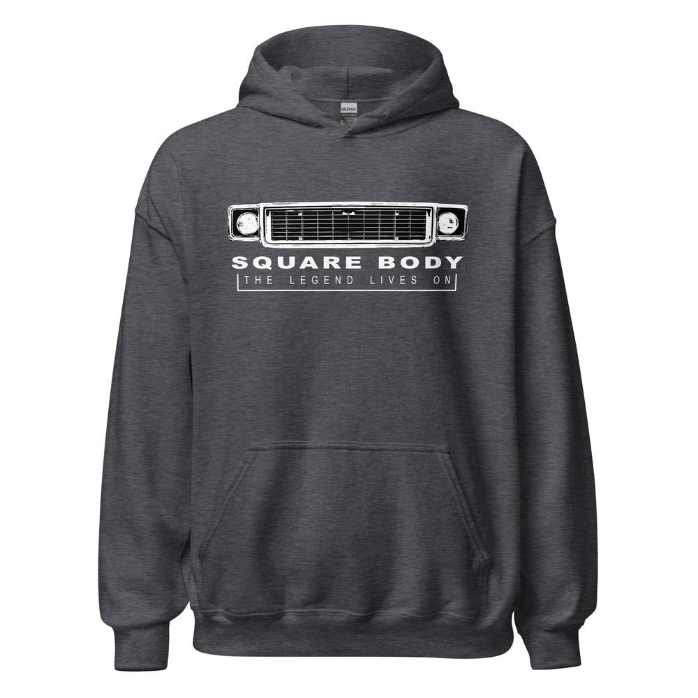 70s Square Body The Legend Lives On Hoodie in grey