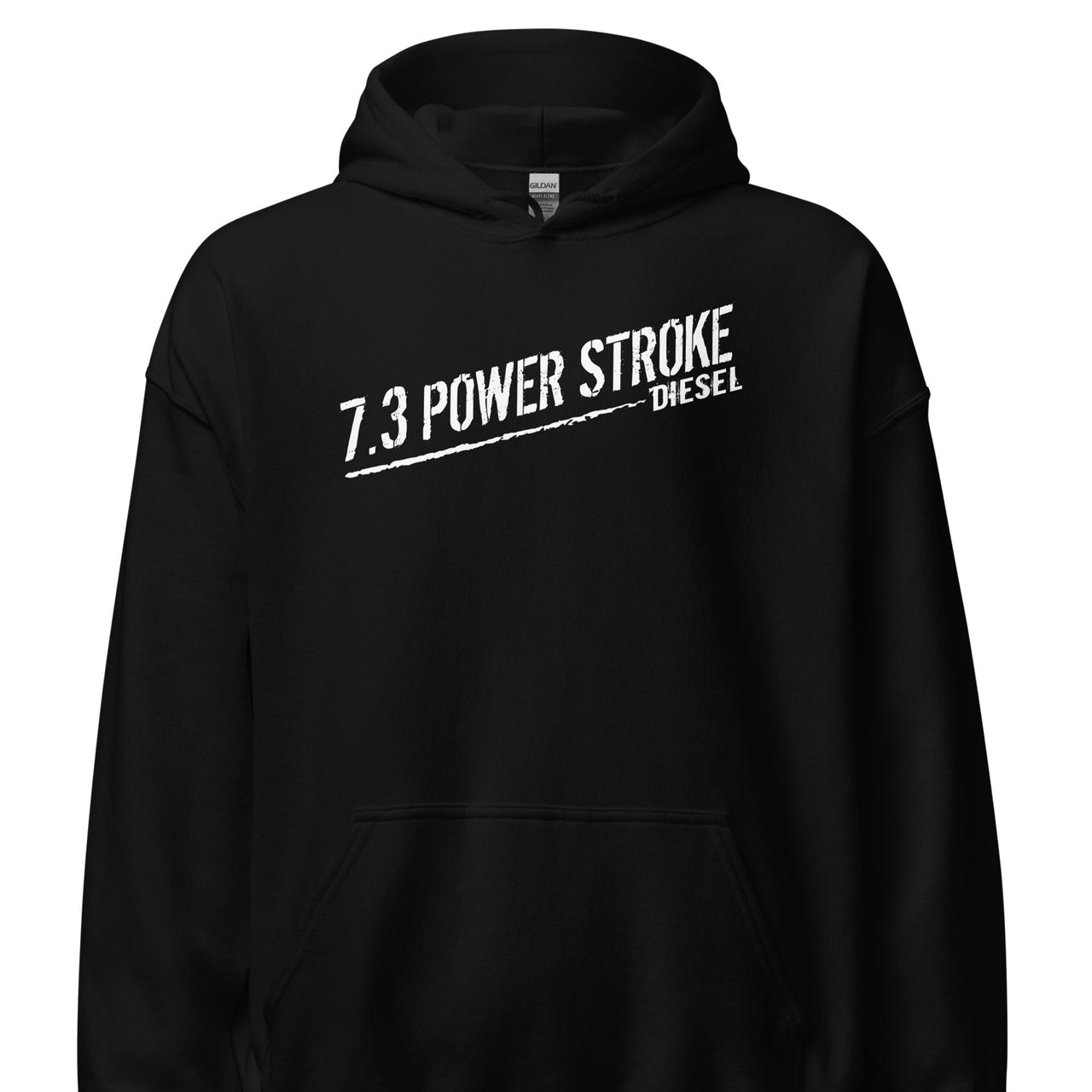 7.3 Power Stroke Diesel Hoodie, American Flag Sweatshirt front in black
