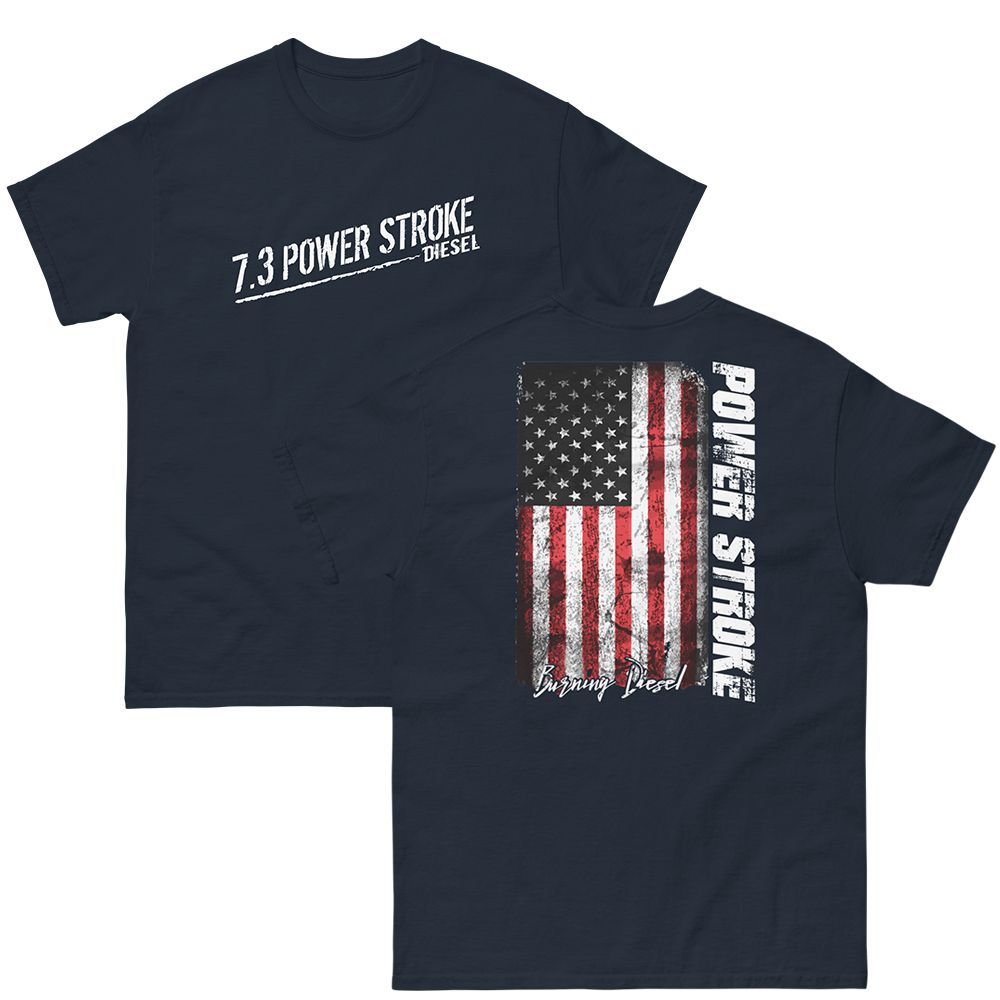 7.3 Powerstroke T-Shirt With American Flag in navy
