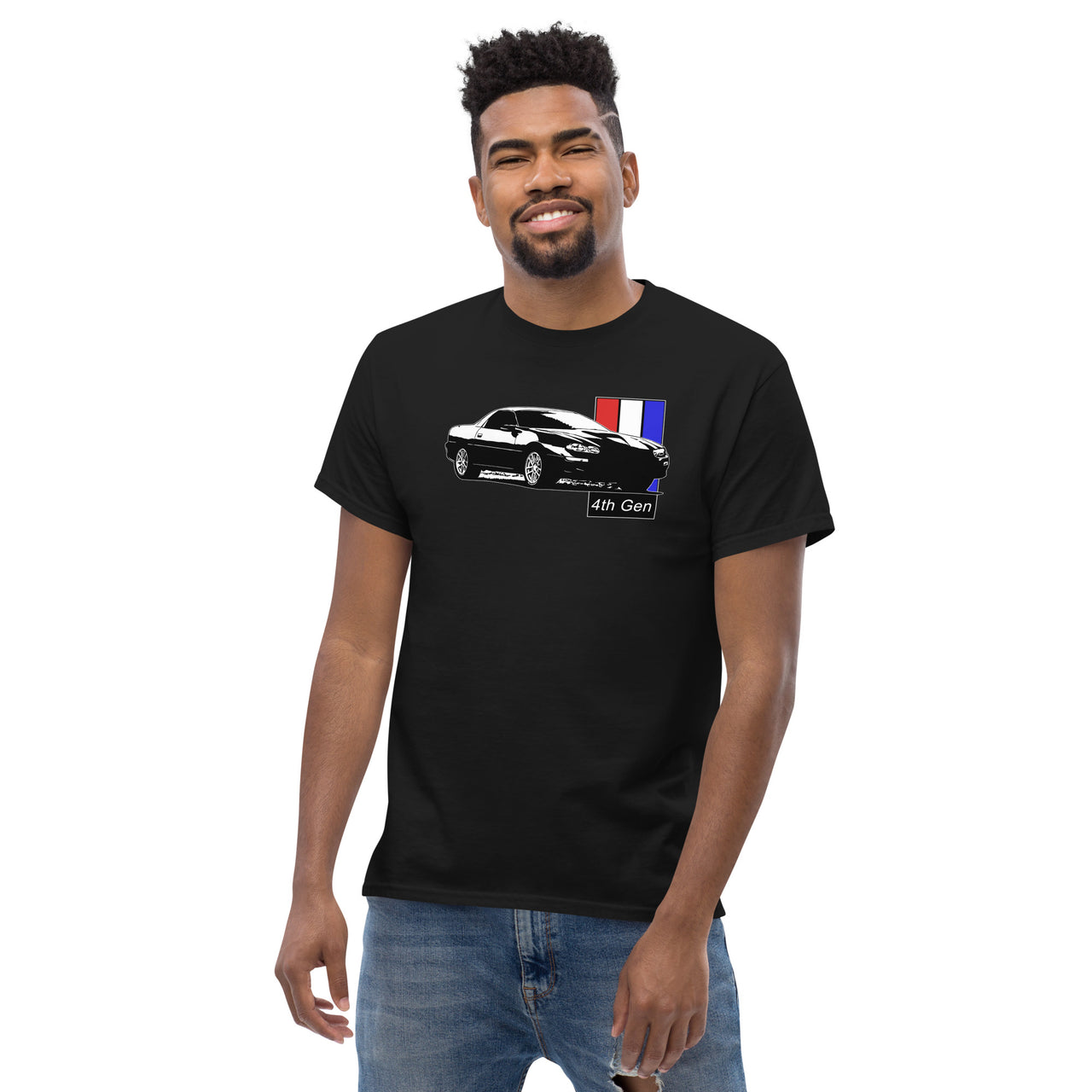 98-02 4th Gen Camaro T-Shirt modeled in black