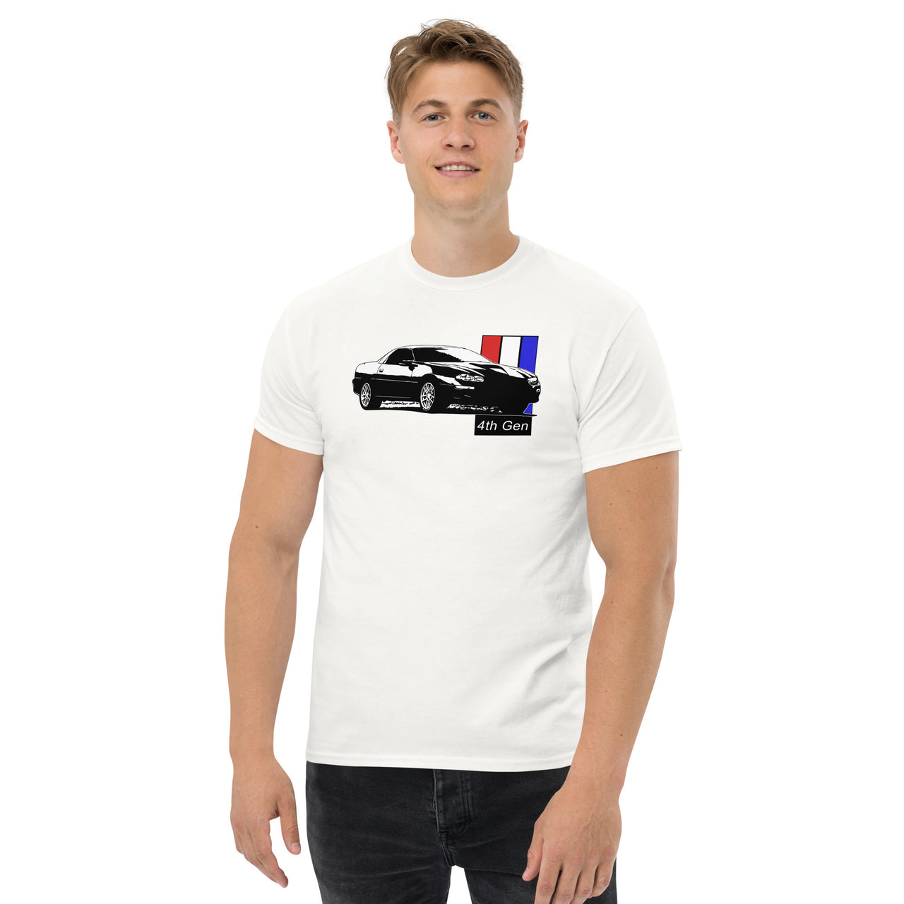 98-02 4th Gen Camaro T-Shirt modeled in white