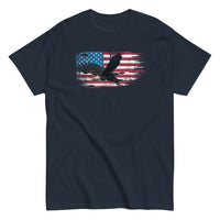Thumbnail for Patriotic American Flag Bald Eagle T-Shirt in navy