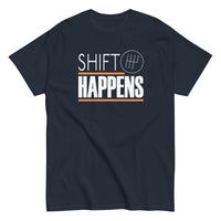 Thumbnail for Car Enthusiast T-Shirt, Shift Happens Shirt, Manual Transmission Tee in navy