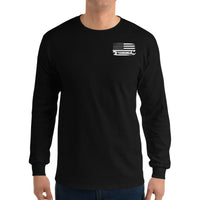 Thumbnail for Diesel Mechanic American Flag Long Sleeve T-Shirt modeled in black front view