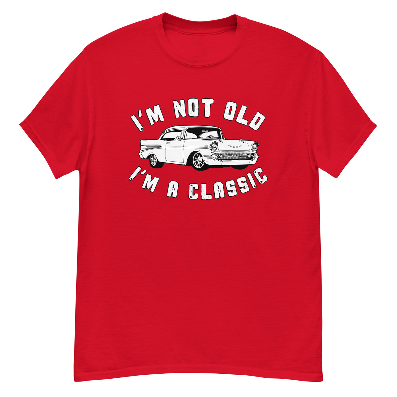 Im Not Old Im A Classic 57 Chevy Belair TShirt in red