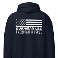Thumbnail for LBZ Duramax Hoodie, American Flag Sweatshirt-In-Black-From Aggressive Thread