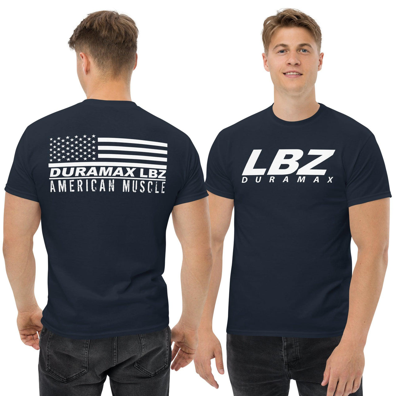 LBZ Duramax T-Shirt - American Muscle Flag-In-Black-From Aggressive Thread
