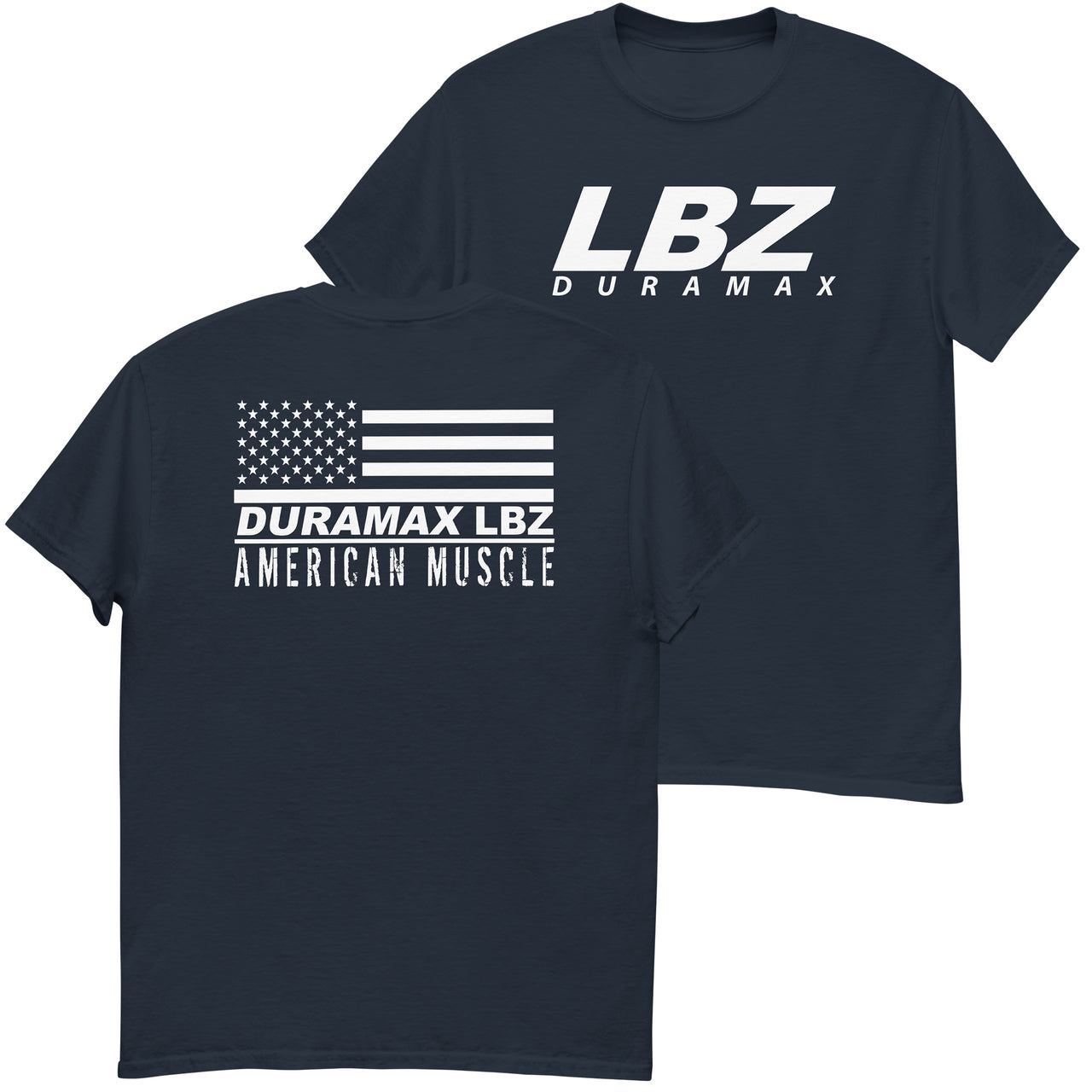 LBZ Duramax T-Shirt - American Muscle Flag-In-Navy-From Aggressive Thread