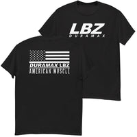 Thumbnail for LBZ Duramax T-Shirt - American Muscle Flag-In-Black-From Aggressive Thread