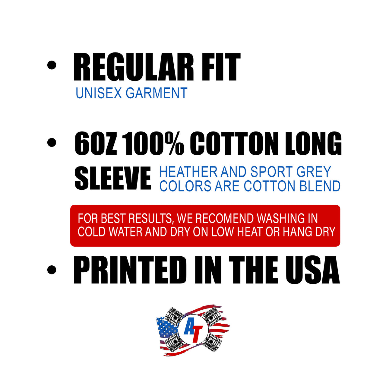 1970 GTO Long Sleeve Shirt With American Flag-In-White-From Aggressive Thread