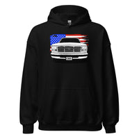 Thumbnail for OBS Truck Hoodie with American Flag design in black
