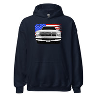 Thumbnail for OBS Truck Hoodie with American Flag design in navy
