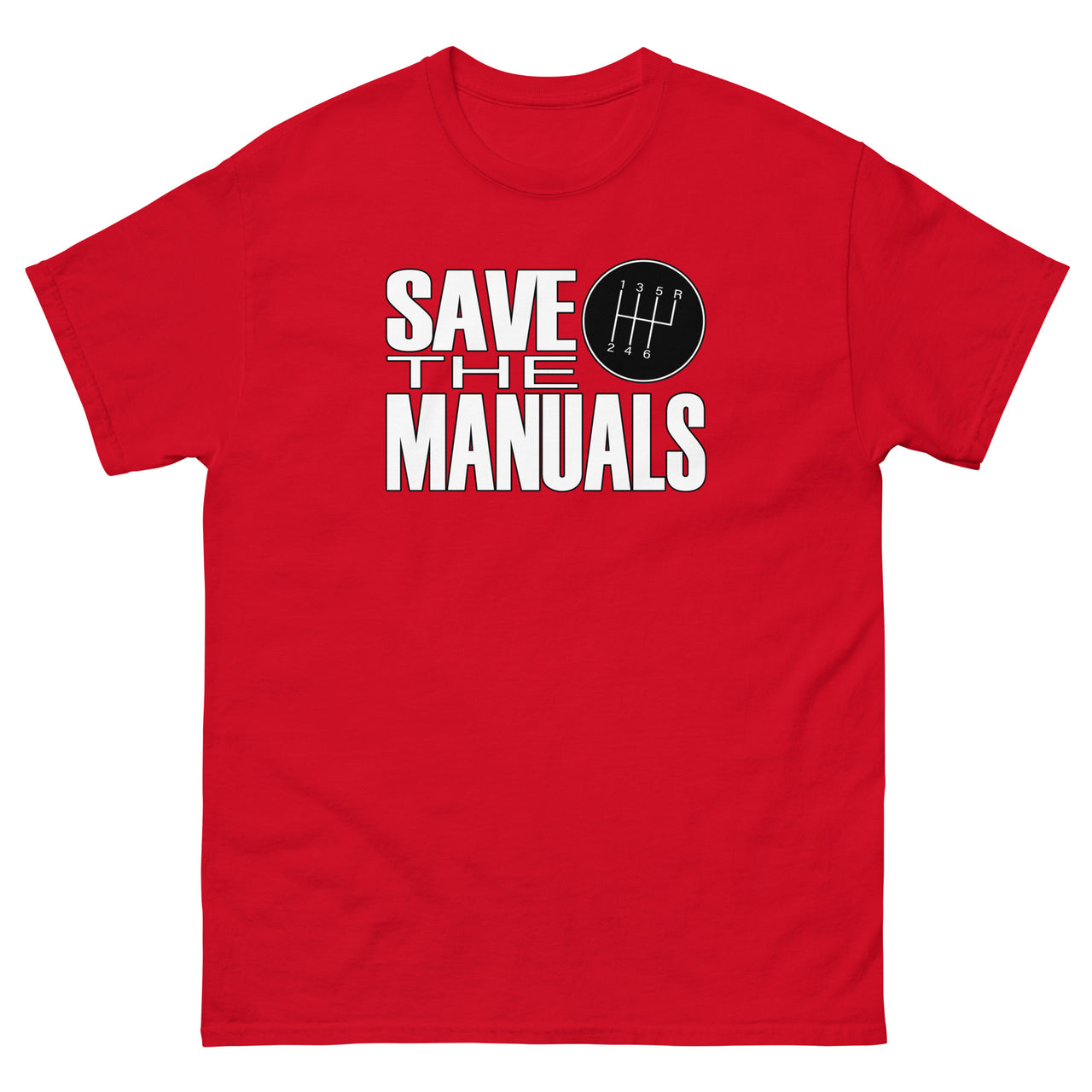 Save The Manuals Car Enthusiast Shirt red