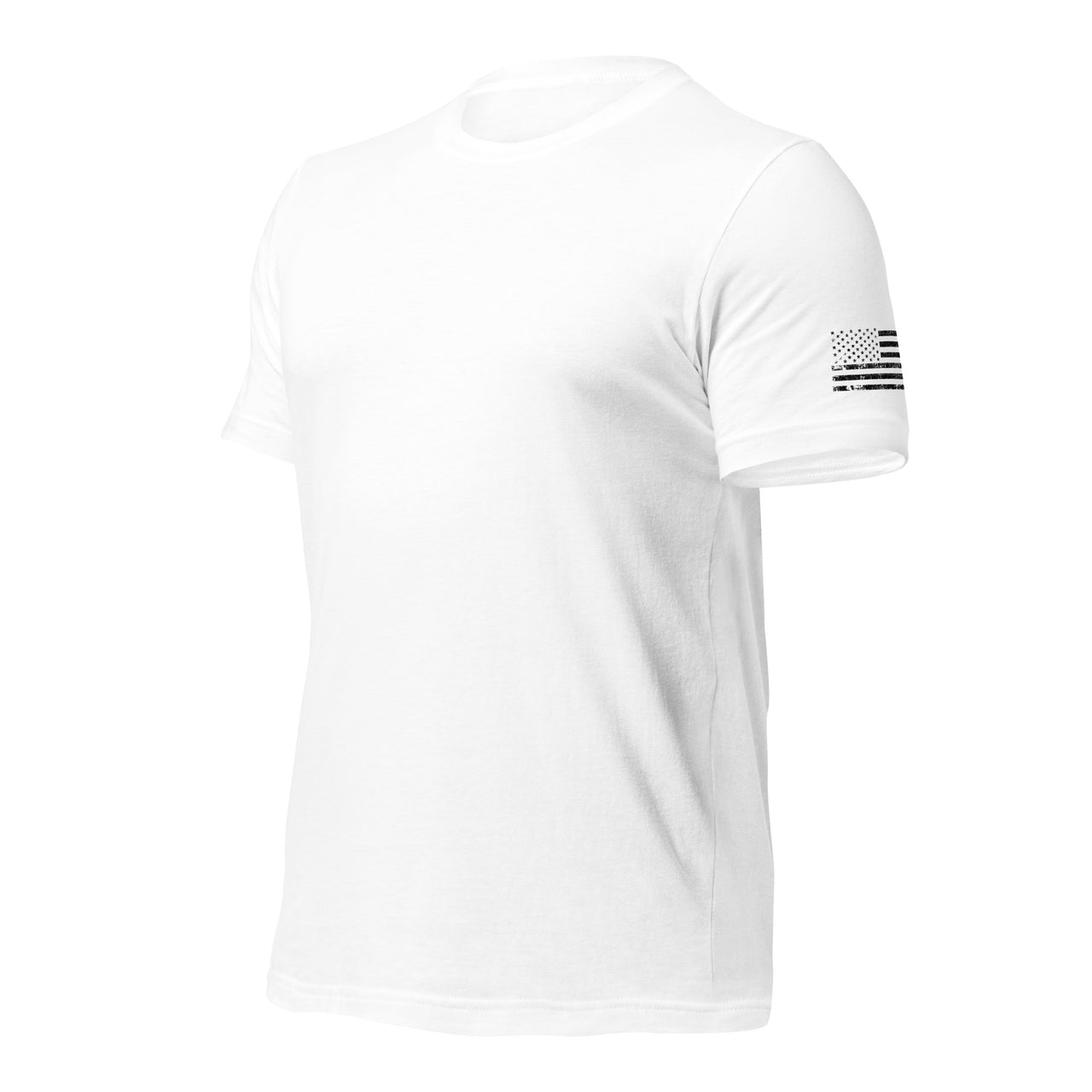 American Flag Sleeve Print T-shirt in white