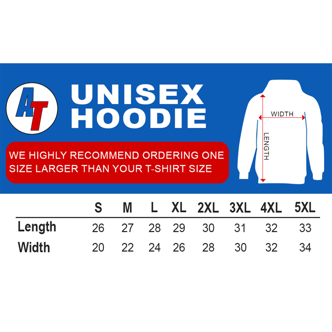 hoodie size chart