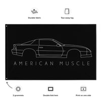 Thumbnail for 3rd Gen Camaro Line Art Flag , Garage Decor, Man Cave Art