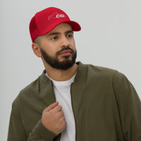 Thumbnail for C10 Trucker hat in red on model