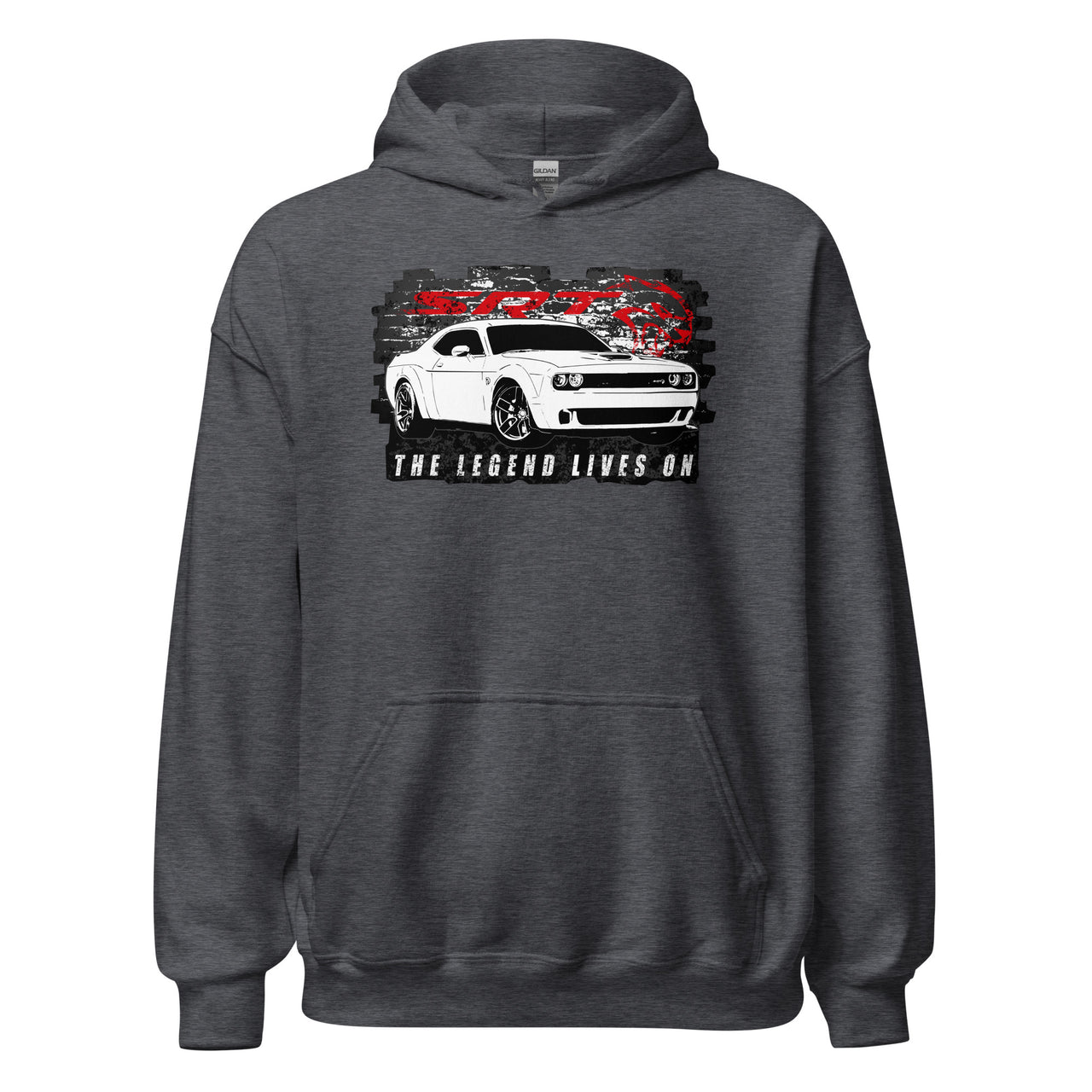 Challenger Demon Hoodie Sweatshirt-In-Dark Heather-From Aggressive Thread
