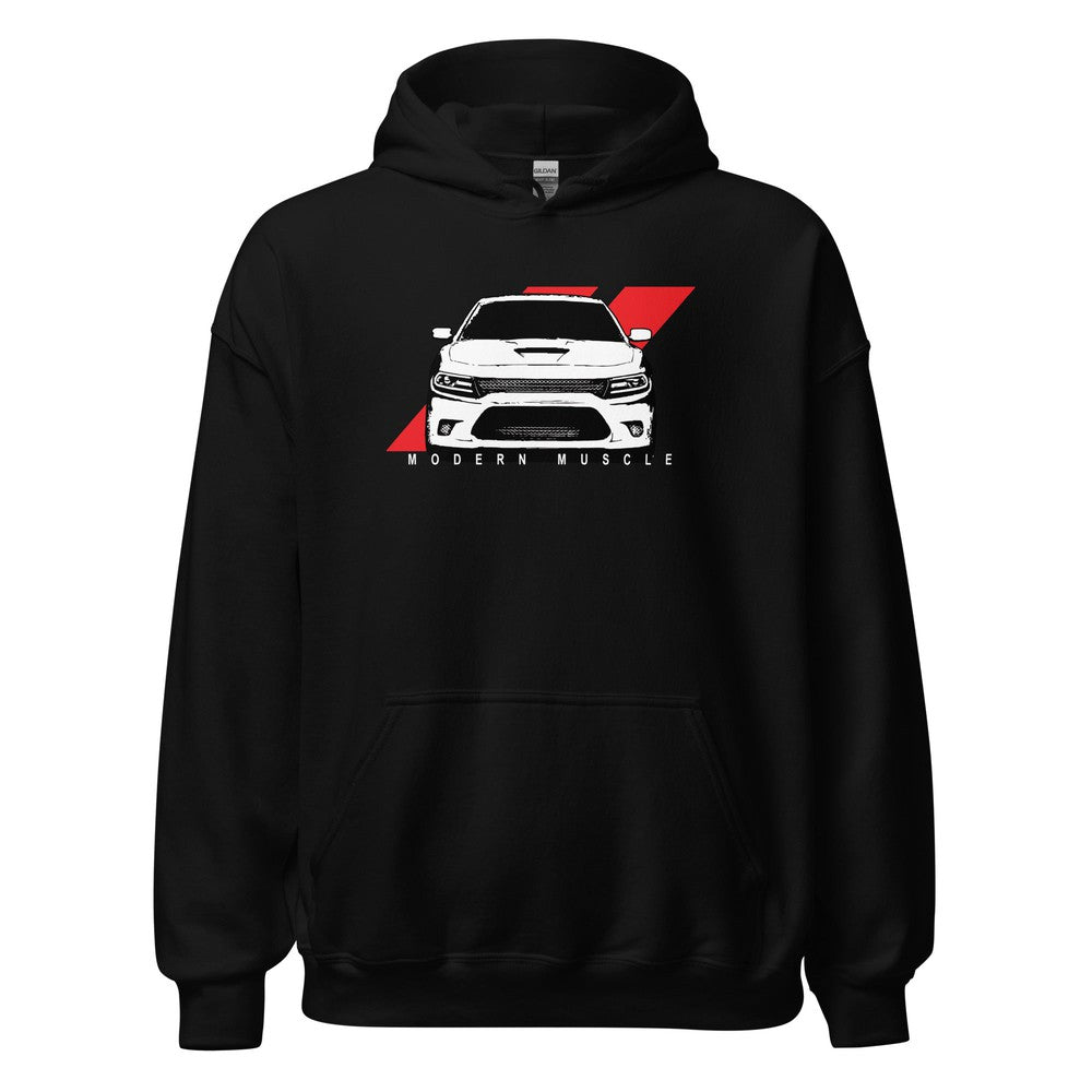 Charger Scat Pack 392 Modern Muscle Hoodie Sweatshirt-In-Black-From Aggressive Thread