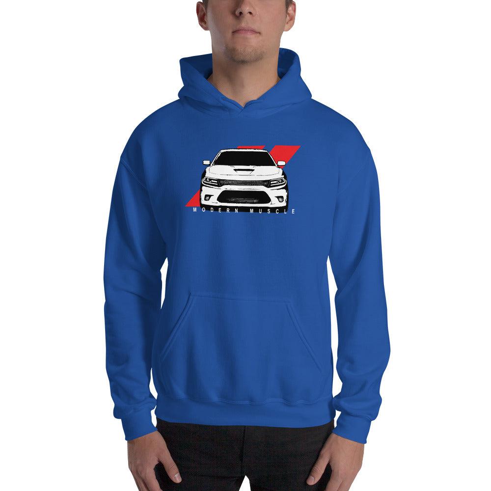 Charger Scat Pack 392 Modern Muscle Hoodie Sweatshirt-In-Black-From Aggressive Thread