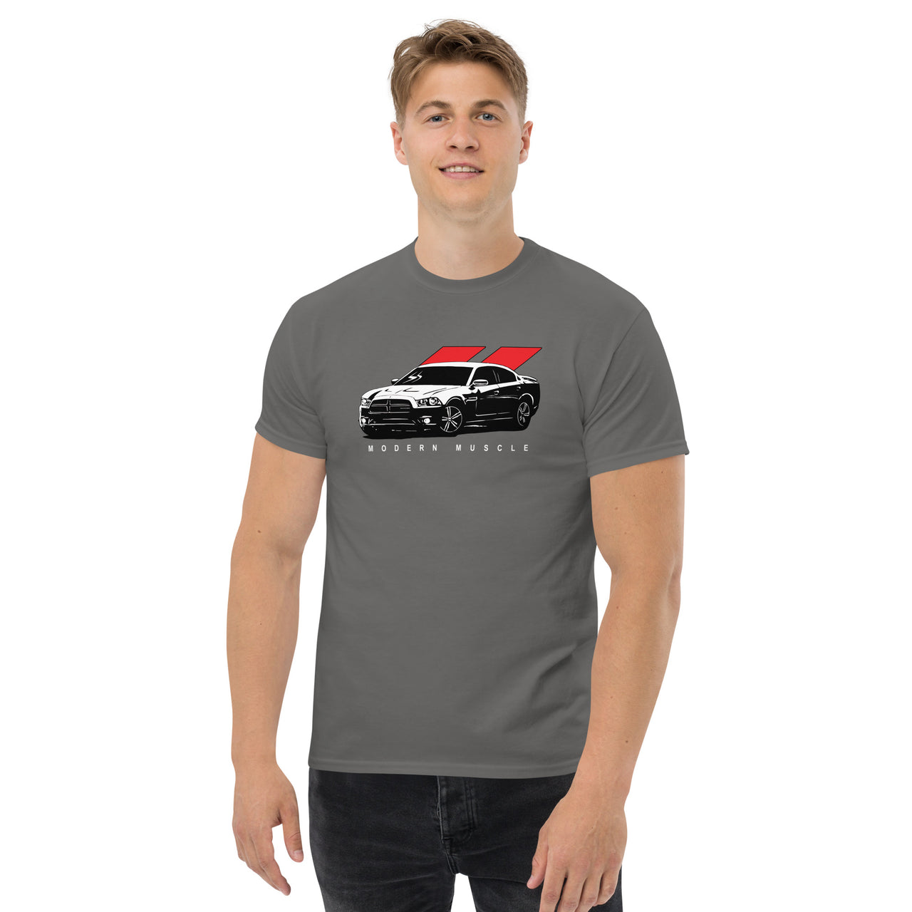 2010-2014 Charger T-Shirt modeled in grey