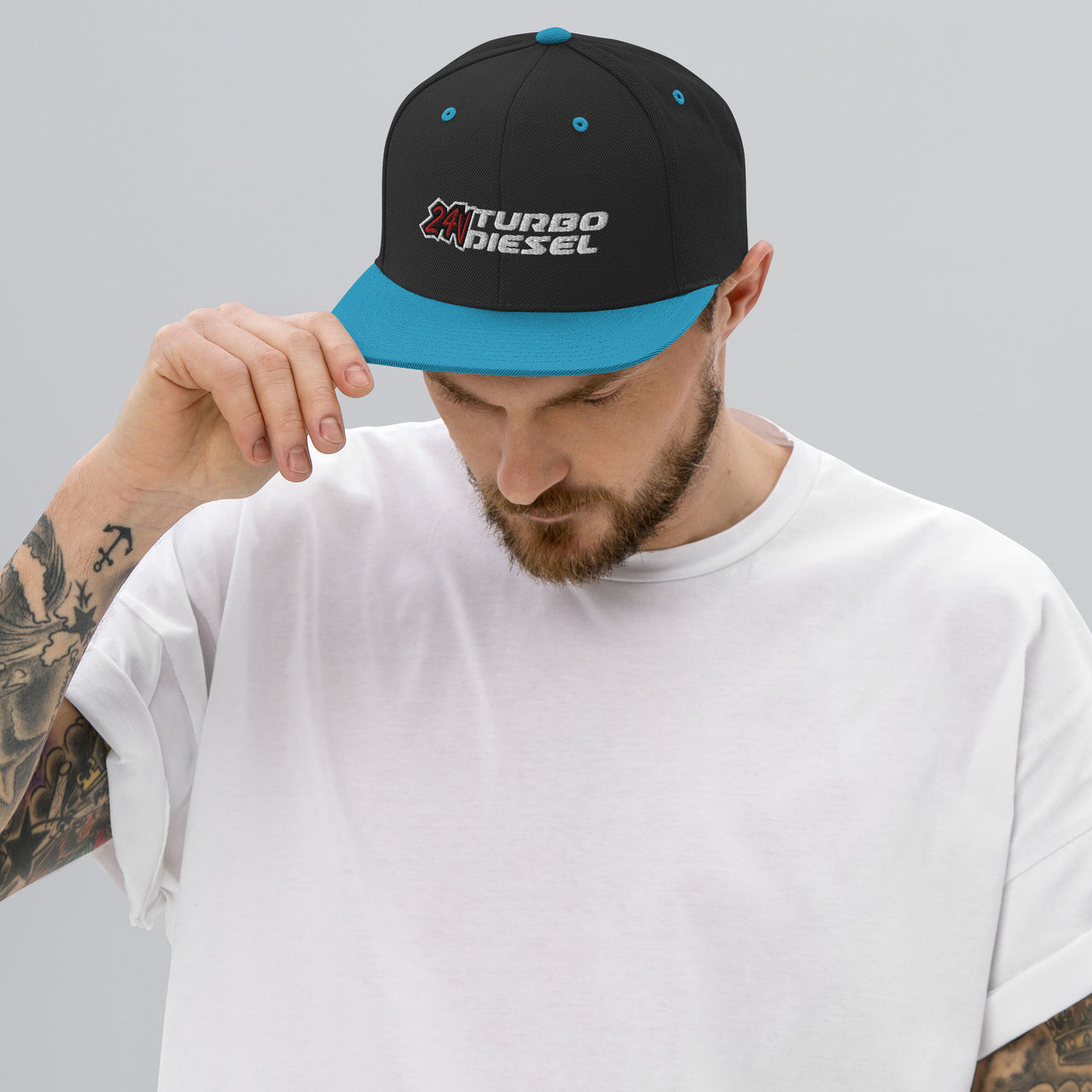 12v Turbo Diesel Snapback Hat-In-Black-From Aggressive Thread