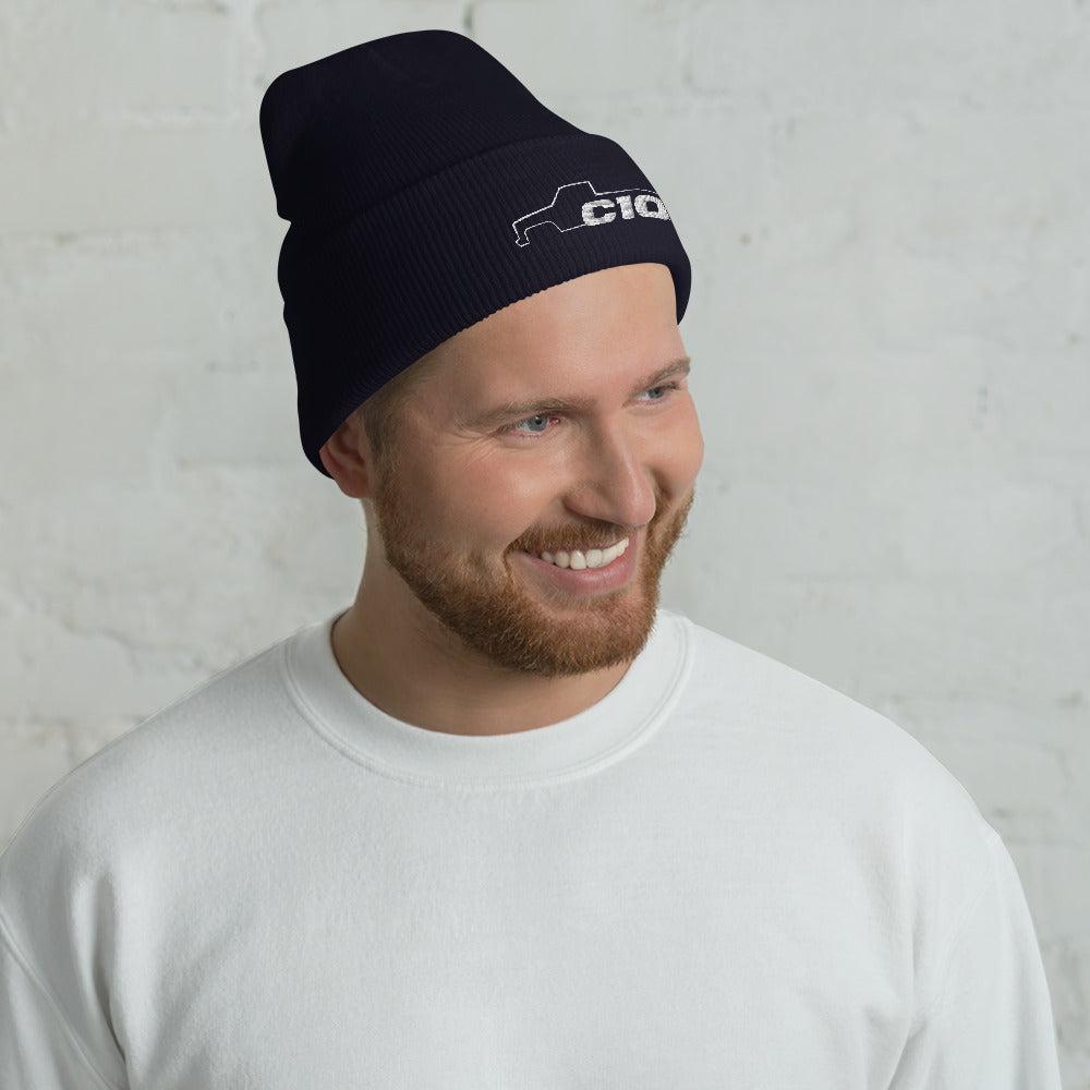 C10 Squarebody Square Body Winter Hat Cuffed Beanie in navy