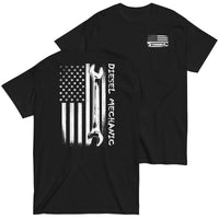 Thumbnail for Diesel Mechanic American Flag T-Shirt in black